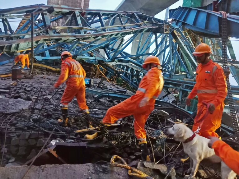 At least 17 die after crane collapses at India highway construction site | transport News At least 17 die after crane collapses at India highway construction site | transport News