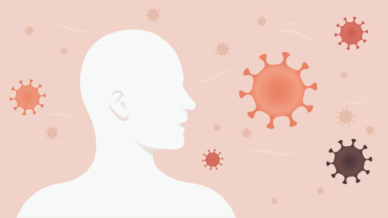 Here’s how much coronavirus people infected with COVID-19 may exhale An illustration of a person