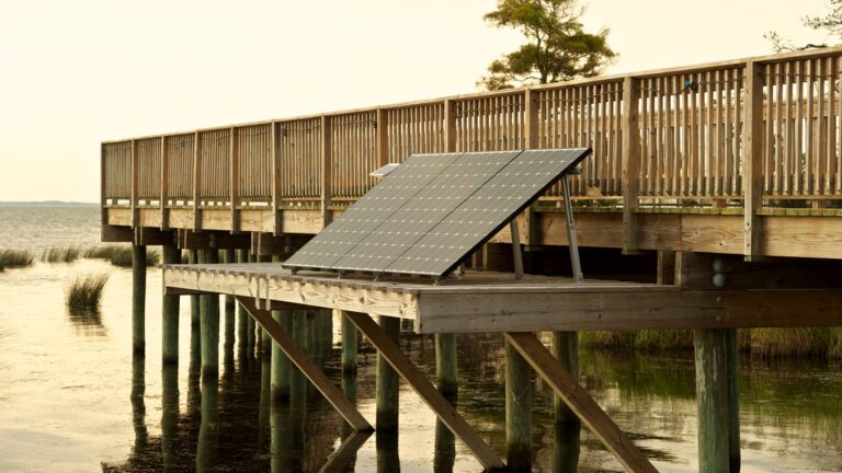 Best Solar Panel Installation Companies in North Carolina A solar panel on a dock