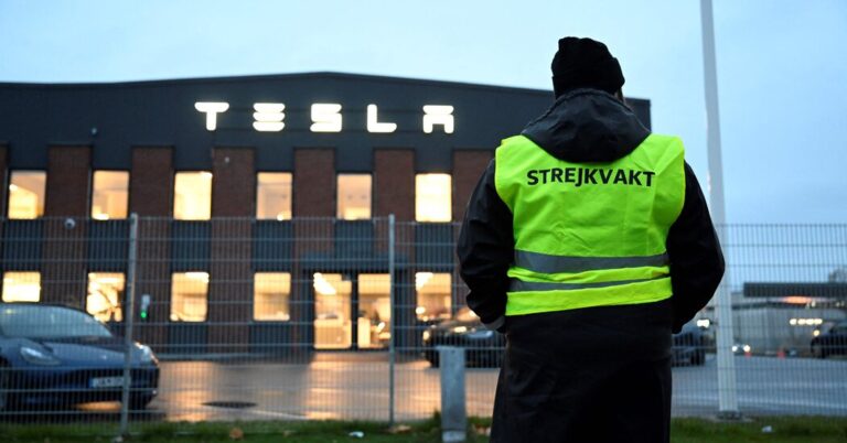 Job Action Against Tesla Puts Sweden’s Unions in Spotlight Job Action Against Tesla Puts Sweden’s Unions in Spotlight