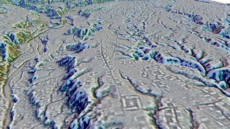 An ancient, massive urban complex has been found in the Ecuadorian Amazon A laser scan of mountainous terrain in Ecuador shows square imprints of old structures and lines that were once streets