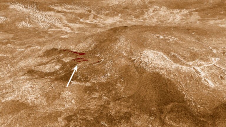 Venus might be as volcanically active as Earth Sif Mons on Venus with recent lava flow (arrow)