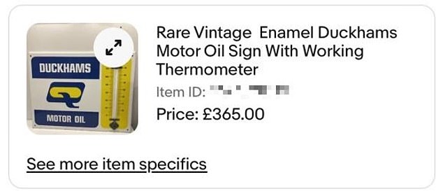 My Evri parcel went AWOL… but it’s a rare item: Can I make the firm keep looking for it? CRANE ON THE CASE Kitsch: The vintage motor oil sign that our reader sold to an enthusiast on Ebay