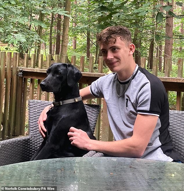 Pictured: 18-year-old kayaker who died after capsizing as family pay tribute to ‘kind and thoughtful’ teenager Cory Chilvers died on July 28 after his inflatable kayak capsized in Wiggenhall St Germans, Norfolk