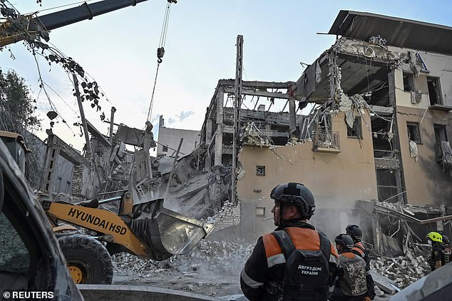 Putin’s deadly new terror tactic: Russian missiles ‘wipe out’ another Ukrainian hotel killing at least two days after similar attack left Brit ex-soldier dead – as second night of ‘vile’ strikes target energy facilities across the country The Aurora Hotel in Kryvyi Rih was almost completely destroyed by a Russian air strike