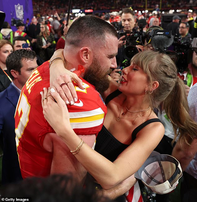 Travis Kelce’s publicist is the master of the showmance! PR admitted helping celebs fake affairs to boost their careers and even wrote a book about it – as NFL star’s ‘contract’ with Taylor Swift leaks As Travis Kelce has been forced to furiously deny his relationship with Taylor Swift is a scam, MailOnline takes a look at stars who have admitted to having showmances (Taylor and Travis pictured in February)