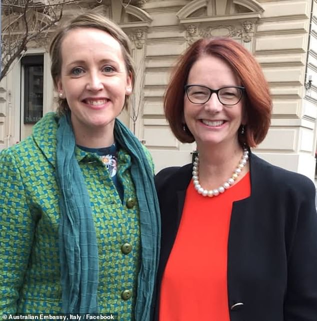 PETER VAN ONSELEN: New details emerge about what the most senior female staffer in Albo’s government claims happened in Richard Marles’s office – and why it is so devastating for Labor Jo Tarnawsky - seen above on a diplomatic posting with former prime minister Julia Gillard - is the most senior female political staffer in the government. Her allegations about a toxic culture in Marles' office is about as embarrassing as it gets for Labor