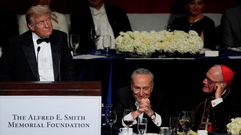 Trump roasts absent Harris at Al Smith dinner Trump roasts absent Harris at Al Smith dinner