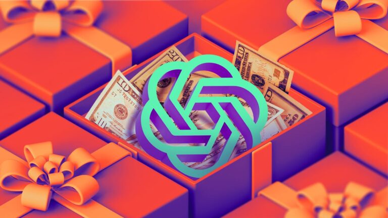 ChatGPT Search Improves Its Shopping Experience ChatGPT logo in a gift box of money