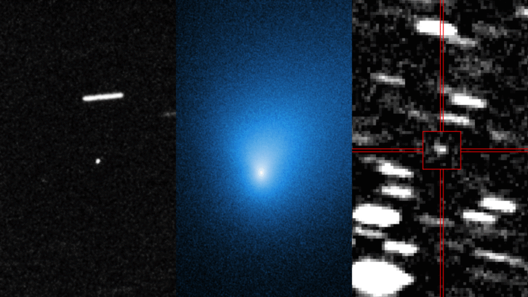 A third visitor from another star is hurtling through the solar system three interstellar objects ‘Oumuamua (left), 2I/Borisov (center) and 3I/ATLAS (right)