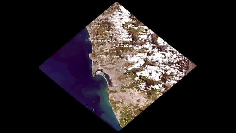 NASA images may help track sewage in coastal waters An image taken from the International Space Station shows a stream of sewage flowing off the San Diego coast from the Tijuana River.