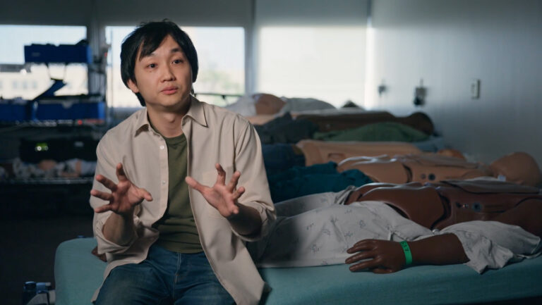 ‘Butt breathing’ could help people who can’t get oxygen the regular way A picture of a man sitting on the edge of a hospital bed in front of a row of mannequins that have their rears exposed