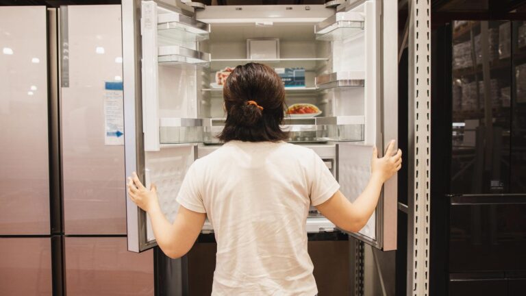 How Much Can a New Fridge Actually Save You? The Surprising Truth About Energy person opening fridge in appliance store